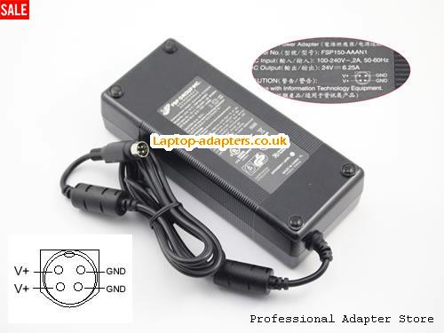  WTS-2405W AC Adapter, WTS-2405W 24V 6.25A Power Adapter FSP24V6.25A150W-4PIN-LARN