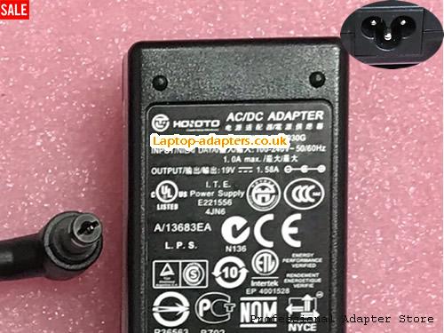  S190WL Laptop AC Adapter, S190WL Power Adapter, S190WL Laptop Battery Charger HOIOTO19V1.58A30W-5.5x2.1mm