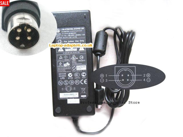  0219B1875 AC Adapter, 0219B1875 18V 4.17A Power Adapter LS18V4.17A75W-4PIN