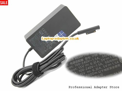  SURFACE BOOK 2 PRO 3 4 Laptop AC Adapter, SURFACE BOOK 2 PRO 3 4 Power Adapter, SURFACE BOOK 2 PRO 3 4 Laptop Battery Charger MICROSOFT15V6.33A102W-SF1798