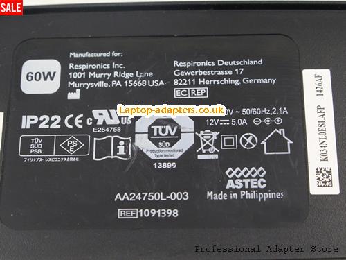  Image 3 for UK £19.88 Genuine ASTEC  AA24750L-001 Ac Adapter for Respironics System REF 1091398 REMstar CPap 60W 