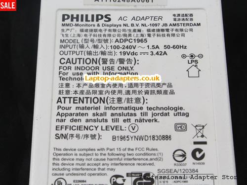  Image 3 for UK £37.23 New Genuine Philips 247E4QSD 247E4QHSD LCD Monitor Adapter 19V 3.42A 65W 
