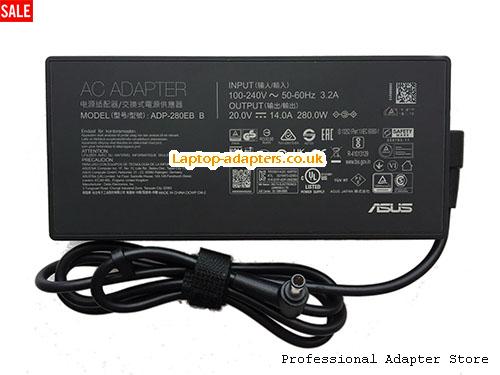 G732LXS-HG059T GAMING Laptop AC Adapter, G732LXS-HG059T GAMING Power Adapter, G732LXS-HG059T GAMING Laptop Battery Charger ASUS20V14A280W-6.0x3.7mm-thin