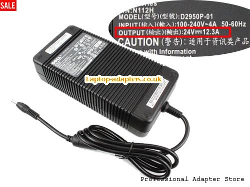  D2950P-01 AC Adapter, D2950P-01 24V 12.3A Power Adapter DELL24V12.3A300W-5.5x2.5mm