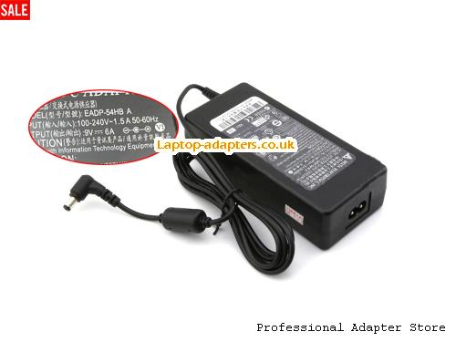  EADP-54HB AC Adapter, EADP-54HB 9V 6A Power Adapter DELTA9V6A54W-5.5x2.5mm