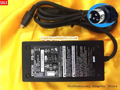 UK £12.93 Genuine Epson M159A ac Adapter 24v 2A Round with 3 Pins PS-180 Printer Power Supply