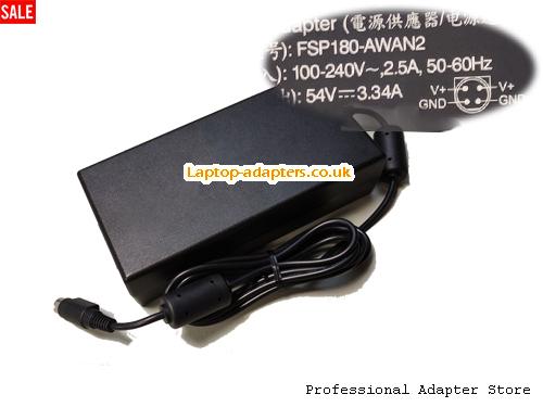 UK Out of stock! Genuine FSP FSP180-AWAN2 Switching ac adapter 54v 3.34A 180W Round with 4 Pins