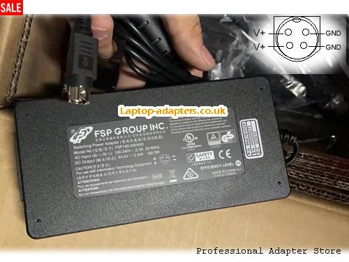 UK £32.70 Genuine FSP FSP180-AWAN Ac Adapter 54.0v 3.34A 180.0W Power Supply Round with 4 Pins