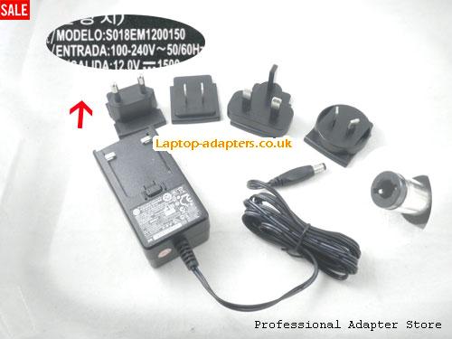  S018EM1200150 AC Adapter, S018EM1200150 12V 1.5A Power Adapter LaCie12V1.5A18W-5.5x2.5mm