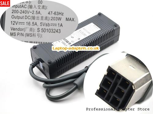 UK £33.29 Genuine AC Brick Adapter DPSN-168CB-1A for MICROSOFT XBOX 360 Console 12V 16.5A 203W, 200-240V
