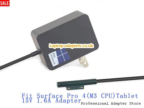  PRO 4 M3 CPU Laptop AC Adapter, PRO 4 M3 CPU Power Adapter, PRO 4 M3 CPU Laptop Battery Charger MICROSOFT15V1.6A24W-US