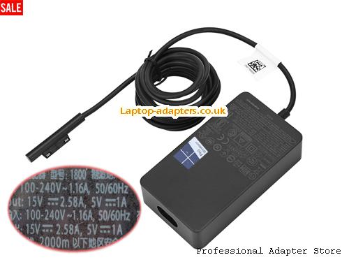  SURFACE GO 1769 Laptop AC Adapter, SURFACE GO 1769 Power Adapter, SURFACE GO 1769 Laptop Battery Charger MICROSOFT15V2.58A44W