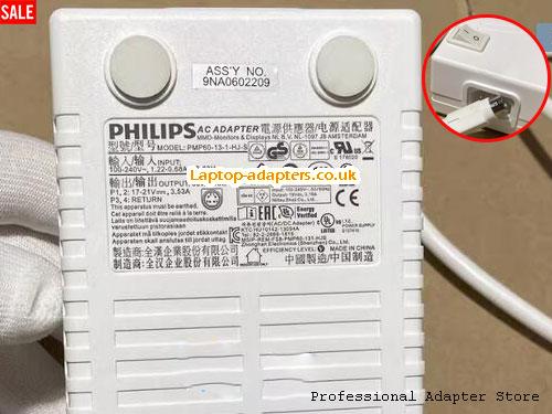  C240P4 MONITOR Laptop AC Adapter, C240P4 MONITOR Power Adapter, C240P4 MONITOR Laptop Battery Charger PHILIPS17V3.53A60W-4PINS-W