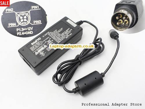  JS-12034-2E AC Adapter, JS-12034-2E 12V 3.4A Power Adapter SANYO12V3.4A40W-4PIN