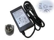 APD 52W Charger, UK Genuine APD DA-50C24 AC Adapter 24v 2.15A Round With 3 Pin For Printer