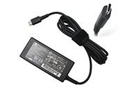 HP 45W Charger, UK Genuine HP TPN-CA01 TPN-CA02 Ac Adapter 15V 3A DC Adapter USB-Type-c