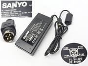 SANYO 60W Charger, UK Genuine 12V 4-Pin DIN Adapter Charger Supply For Sanyo JS-12050-2C CLT2054 CLT1554 LCD TV Monitor