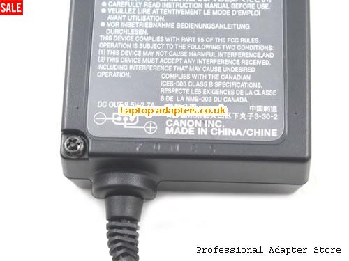  Image 3 for UK £18.21 Genuine Canon CA-560 AC Adapter 9.5v 2.7A 26W for POWERSHOT OPTURA SERIES 