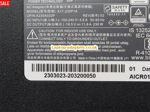  Image 2 for UK Genuine Chicony A17-230P1A AC Adapter 19.5v 11.8A 230W Power Supply Pro Small Type -- CHICONY19.5V11.8A230W-5.5x2.5mm-small 