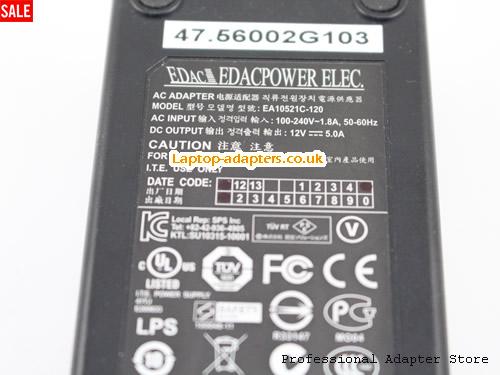  Image 4 for UK £19.59 EDAC EA10521C-120 AC Adapter EDAC power ELEC 12V 5.0A 