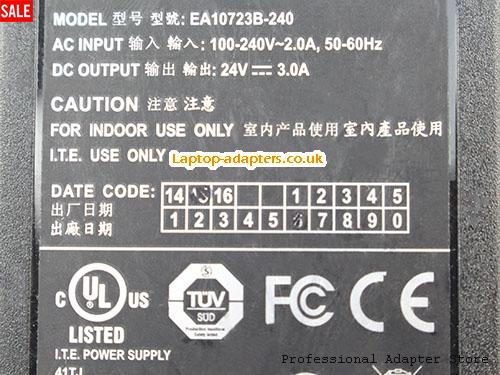  Image 2 for UK £18.61 Genuine EDAC EA10723B-240 AC Adapter 24v 3.0A 72W Power Supply with 4 Pin 