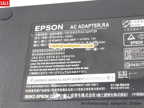  Image 3 for UK £24.78 Genuine EPSON M266A Ac Adapter 24v 2.1A, 5v 3A 50w with 2 Tips Output 