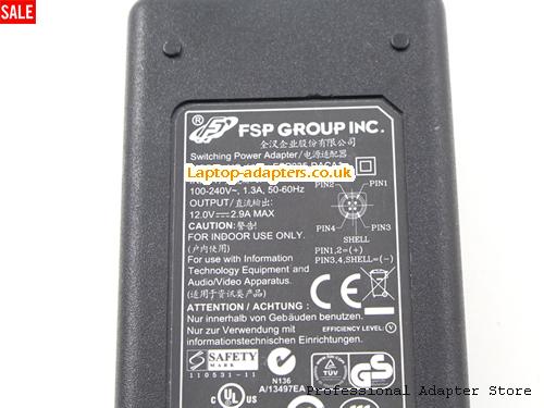  Image 2 for UK £17.62 Original FSP FSP035-DACA1 9NA0350505 Switching Power Supply 12V 2.9A 4-PIN AC Adapter 