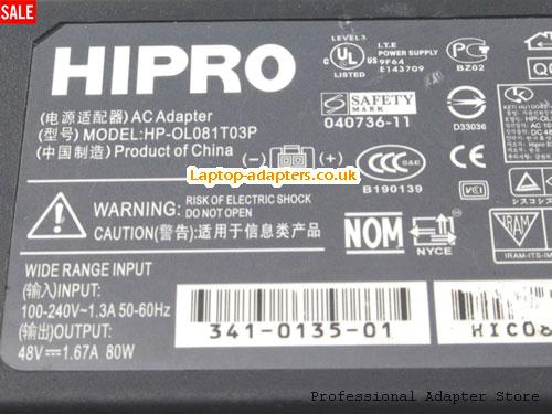  Image 4 for UK £20.19 Genuine Hipro HP-OL081T03P Ac Adapter 48V 1.67A 80W Power Supply 