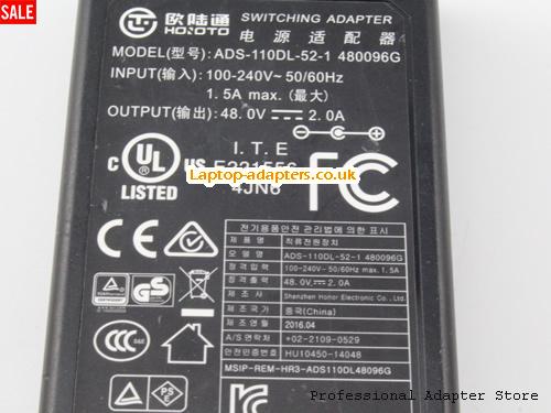 Image 3 for UK £26.45 Genuine Hoioto ADS-110DL-52-1 480096G AC Adapter 48v 2.0A 96W Power Supply 