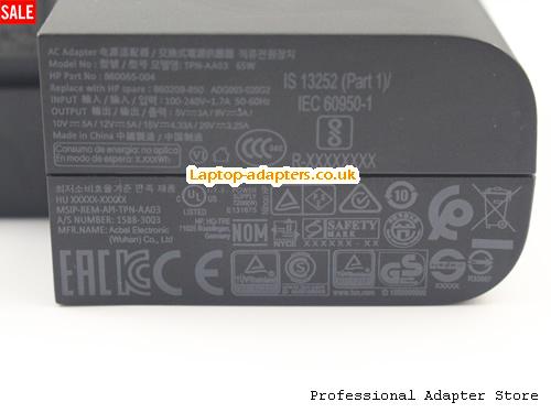 Image 2 for UK £23.50 Genuine HP TPN-CA06 Ac Adapter 20V 3.25A  860065-002  860209-850 Type c 