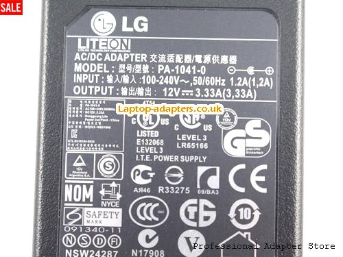  Image 4 for UK £17.02 Genuine LG LCAP07 ac adapter PA-1041-0 12v 3.33A for E2240T MONITOR 
