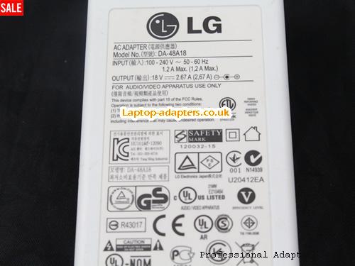  Image 3 for UK Out of stock! Genuine LG DA-48A18 18V 2.67A 48W Ac Adapter 