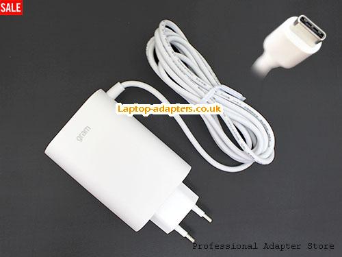  Image 1 for UK £23.80 Genuine LG White ADT-65DSU 65W Type C Adapter USB-PD 20v 3.25A Power Supply 