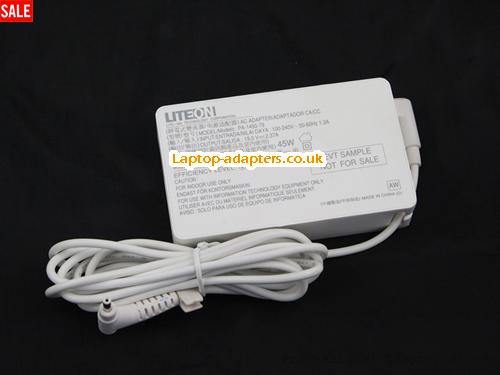  Image 1 for UK White Genuine Liteon PA-1450-79 PA-1450-26 AC Adapter 19v 2.37A 45W Power Cord -- LITEON19V2.37A45W-3.0x1.0mm-W 