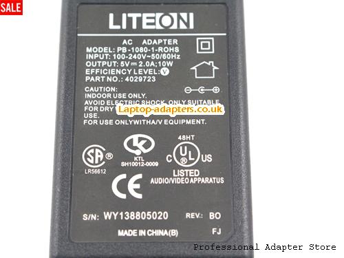  Image 3 for UK £13.60 LITEON WY138805020 PB-1080-1-ROHS 5V 2A 10W Ac Adapter 