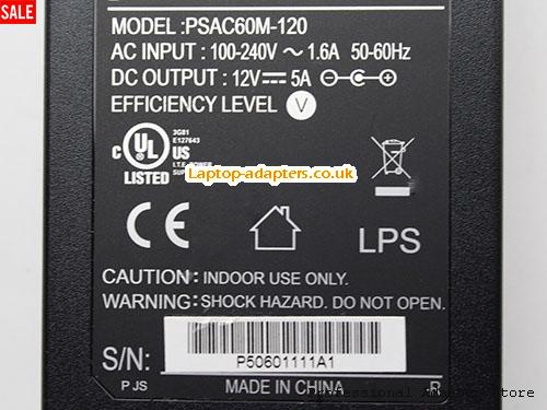  Image 2 for UK £17.63 Genuine Phihong PSAC60M-120 Ac Adapter 12V 5a 60W Powr Supply 