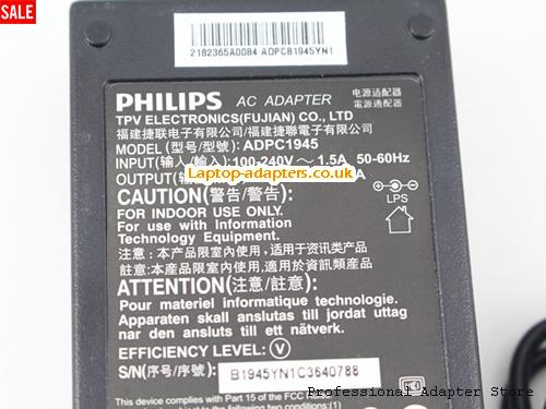  Image 2 for UK £16.94 Genuine Philips ADPC1945 AC Adapter 19v 2.37A Power Supply for 234E5QHSB 274E5EDSB Monitor 