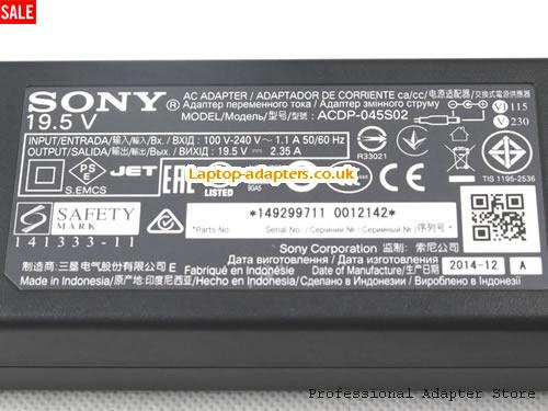  Image 3 for UK £18.60 New Genuine Sony 19.5V 2.35A Adapter ACDP-045S02 