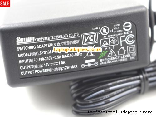  Image 4 for UK £17.63 New Genuine 12V 1A Switching Adapter for SUNNY SYS1381-1212-W2 Camera 