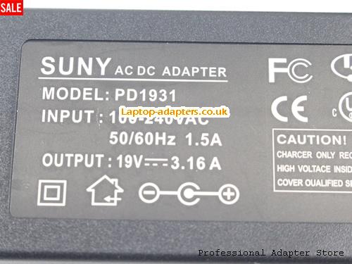 Image 1 for UK £24.38 GEnuine Suny PD1931 AC Adpater 19v 3.16A 60W Power Supply 4 Pin 