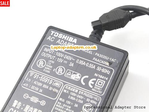  Image 3 for UK Out of stock! Genuine PA3035U-1ACA 15V 3A 45W Ac Adapter for TOSHIBA LIBRETTO 100CT LIBRETTO 110CT Laptop 