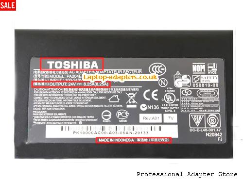  Image 2 for UK £50.84 Genuine PA204E-8ACS TOSHIBA 24V 8.25A 198W Power Adapter 